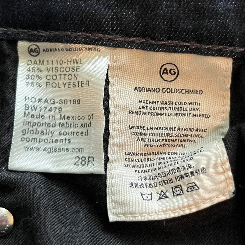 Ag Adriano Goldschmied The Stilt Cigarette Leg Mid Rise Size 28R